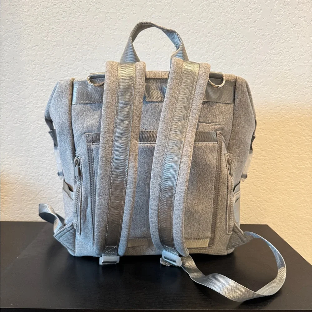 Heather Grey Neoprene Diaper Backpack | Dagne Dover Indi Style Travel Bag - Picture 4 of 10